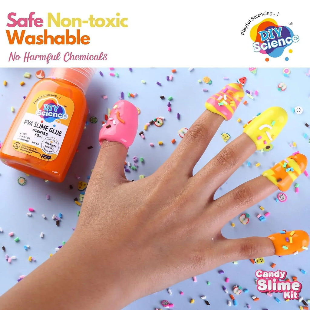 DIY Science Candy Slime Kit – Colorful Scented Slime Making Set for Kids Ages 6+ | Safe, Non-Toxic, STEM-Based DIY Toy – Made in India - Naivri
