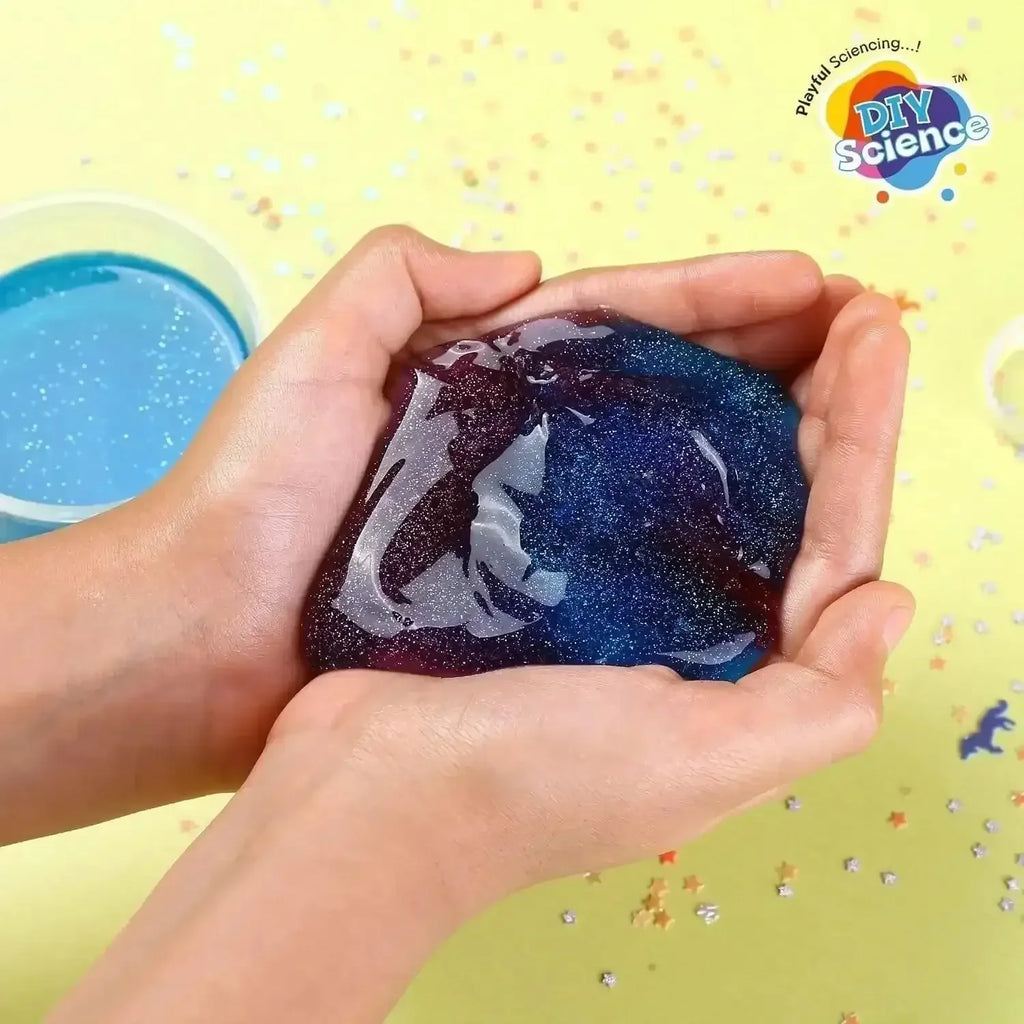 DIY Science Galaxy Glitter Slime Kit – Scented, Glittery, Stretchy Slime Kit for Kids 6+ | Safe, Non-Toxic, STEM DIY Toy – Made in India - Naivri