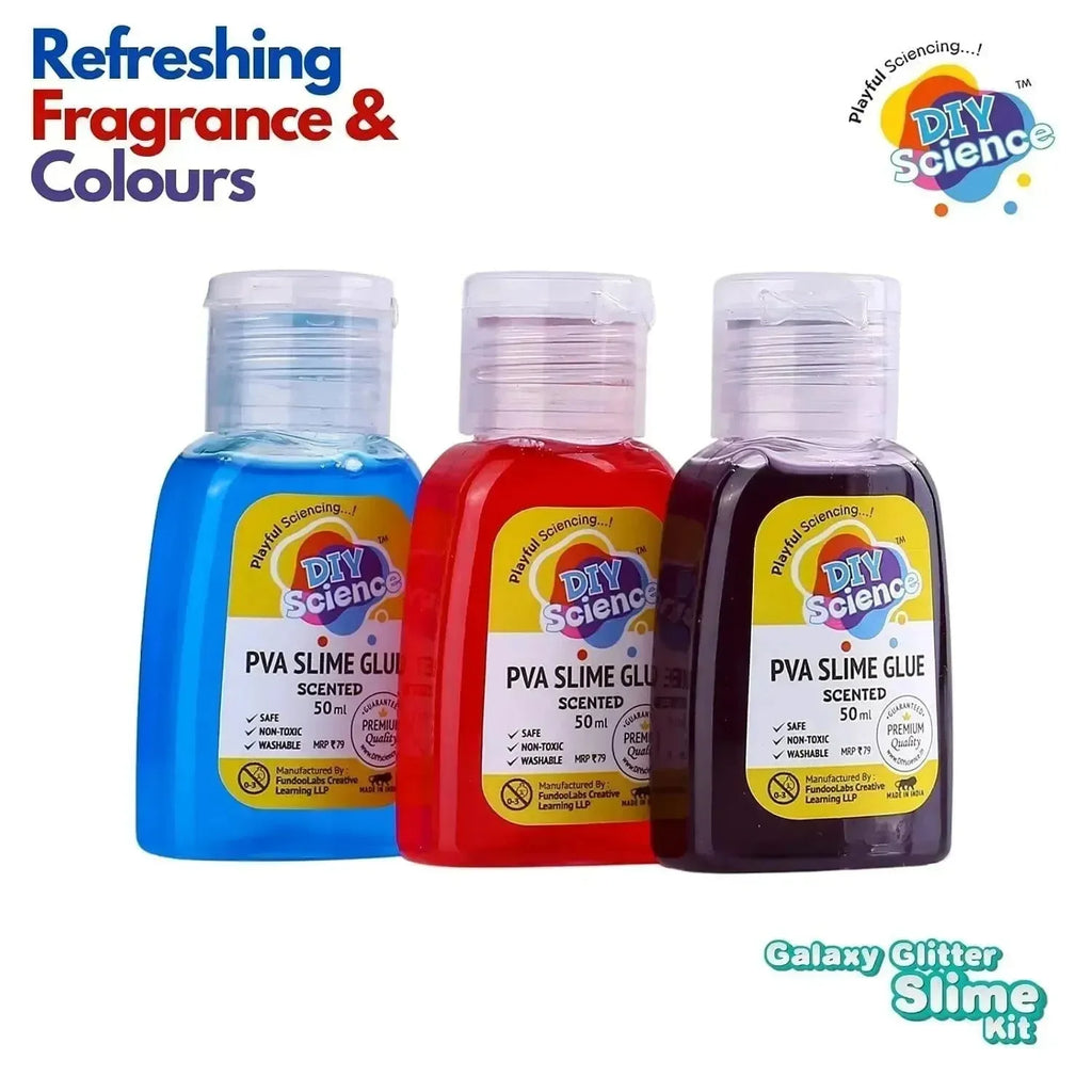 DIY Science Galaxy Glitter Slime Kit – Scented, Glittery, Stretchy Slime Kit for Kids 6+ | Safe, Non-Toxic, STEM DIY Toy – Made in India - Naivri