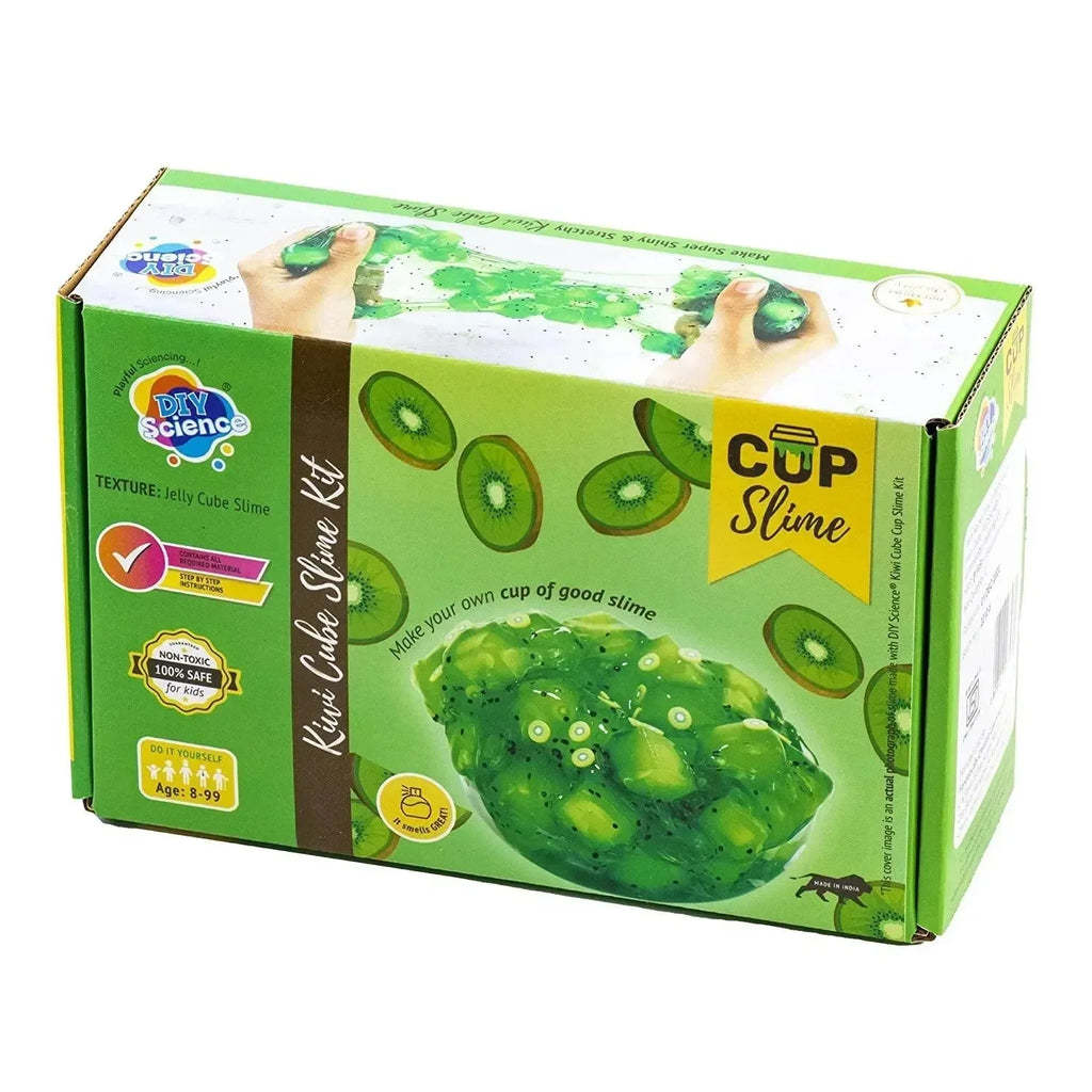 DIY Science Kiwi Cube Slime Kit – Colorful, Scented Slime Making Kit for Kids with Fun Kiwi Add-ins, Safe & Non-Toxic, Ideal for Gifting & STEM Learning - Naivri