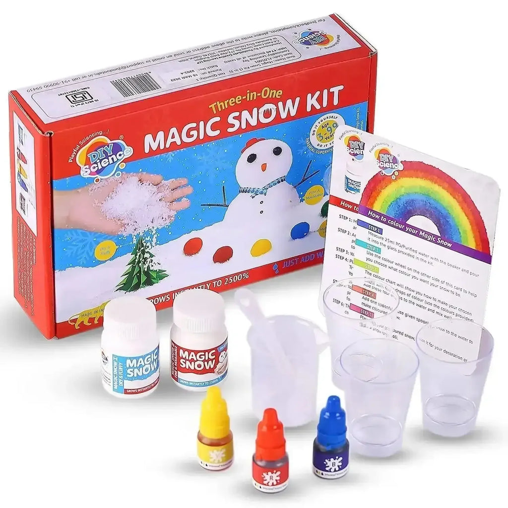 DIY Science Magic Snow Kit Three In One – Reusable, Expandable, Colorable Snow Powder Kit | STEM Science Toy for Kids 6+ - Naivri