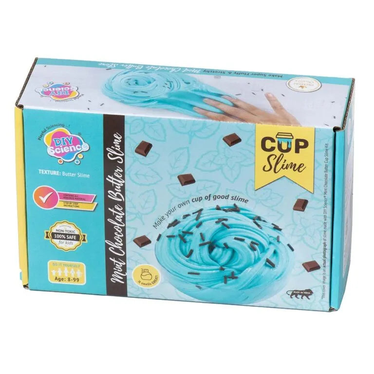 DIY Science® Mint Chocolate Butter Slime Kit | Fluffy, Scented Slime Making Kit for Kids | Non-Toxic DIY STEM Craft Activity | Sensory Play Kit for Ages 8+ | Includes PVA Glue, Clay, Choco Sprinkles & More - Naivri