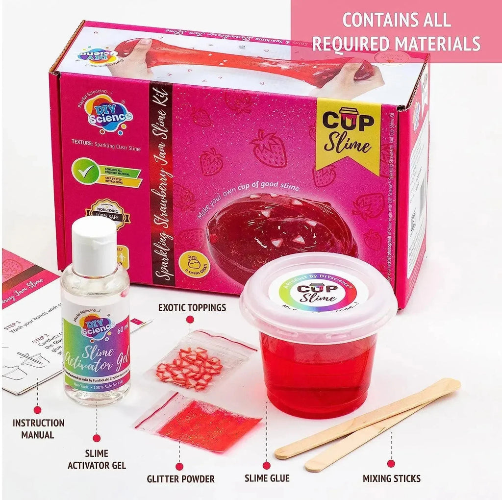 Diy Science Sparkling Strawberry Jam Slime Kit - Naivri