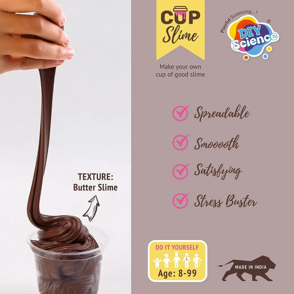 DIYScience Chocolate Frosting Slime Kit – Fluffy, Chocolate-Scented Slime for Kids 8+ | Safe & Fun STEM Activity - Naivri