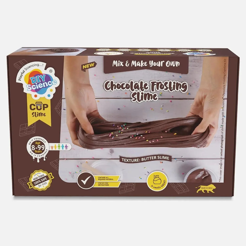 DIYScience Chocolate Frosting Slime Kit – Fluffy, Chocolate-Scented Slime for Kids 8+ | Safe & Fun STEM Activity - Naivri