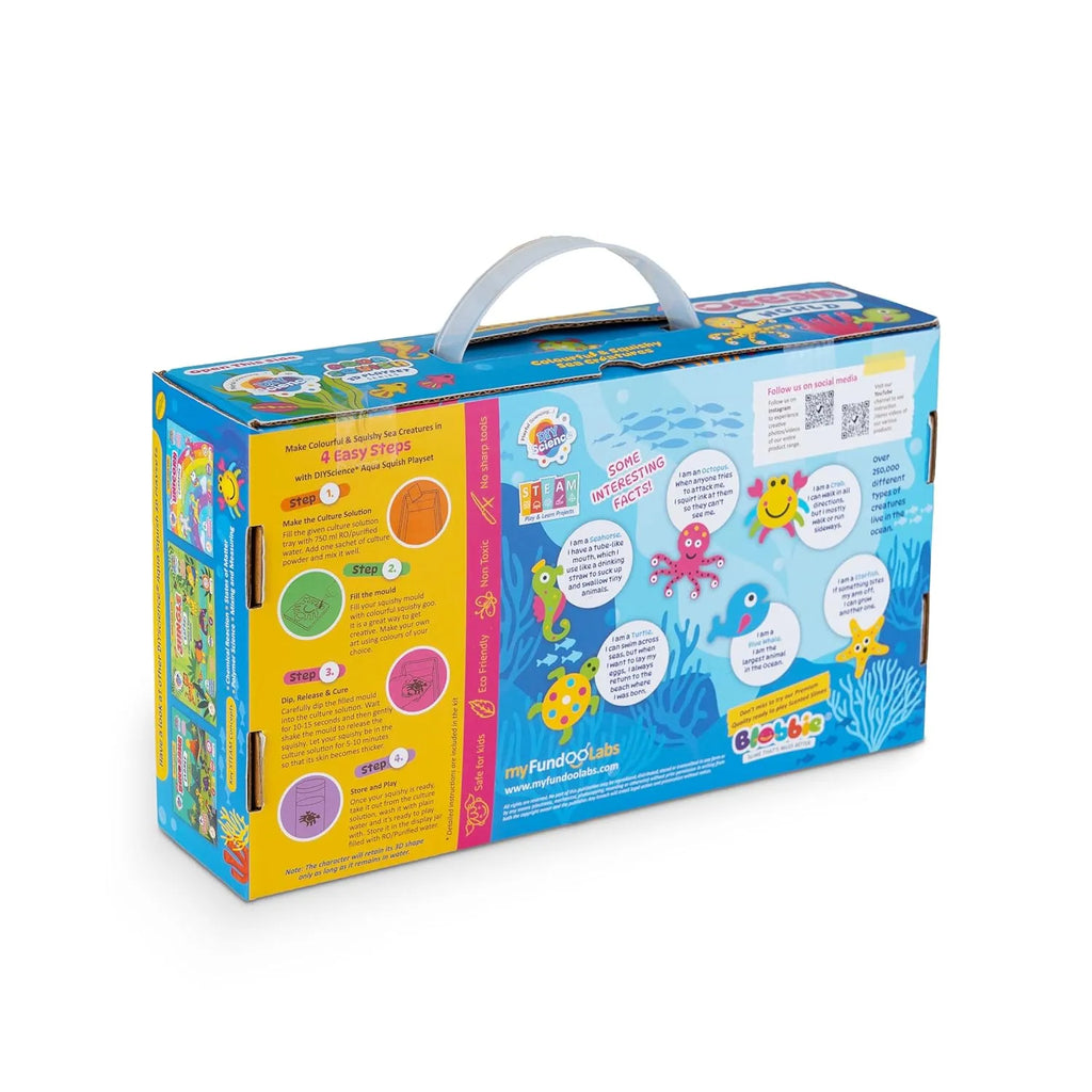 DIYScience® Ocean World Aqua Squish Kit | 3D Sea Creatures Creation Set | Educational Magic Water Gel Toy Kit for Boys and Girls | Ideal Birthday Gift - Naivri