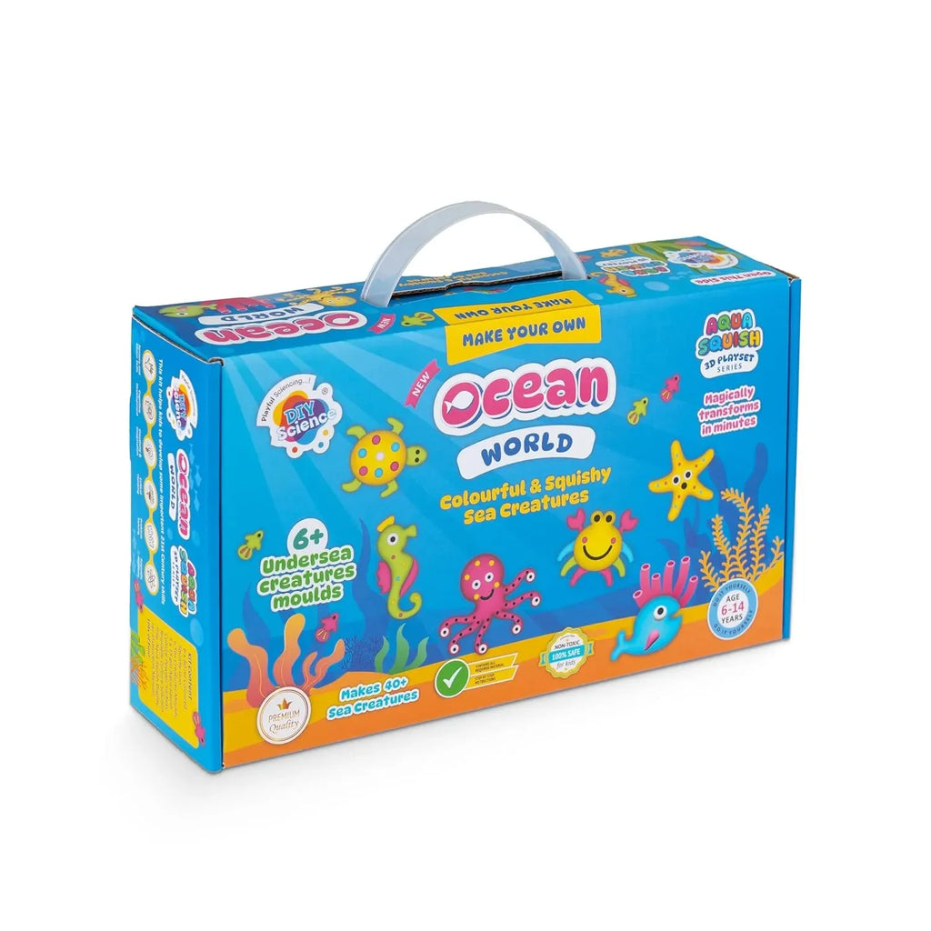 DIYScience® Ocean World Aqua Squish Kit | 3D Sea Creatures Creation Set | Educational Magic Water Gel Toy Kit for Boys and Girls | Ideal Birthday Gift - Naivri