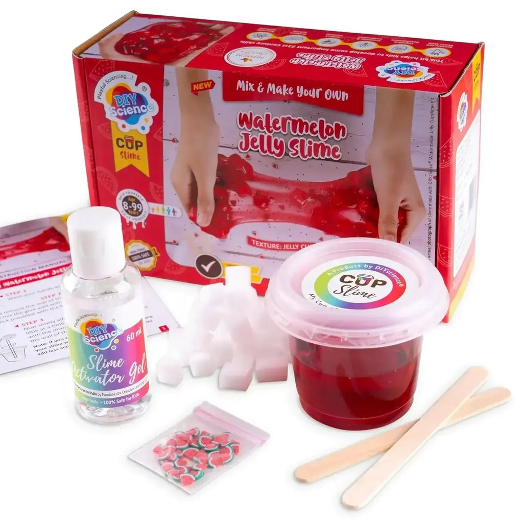 DIYScience Watermelon Jelly Slime Kit – Scented, Glossy Slime Kit for Kids 8+ | Non-Toxic & Complete DIY Set - Naivri