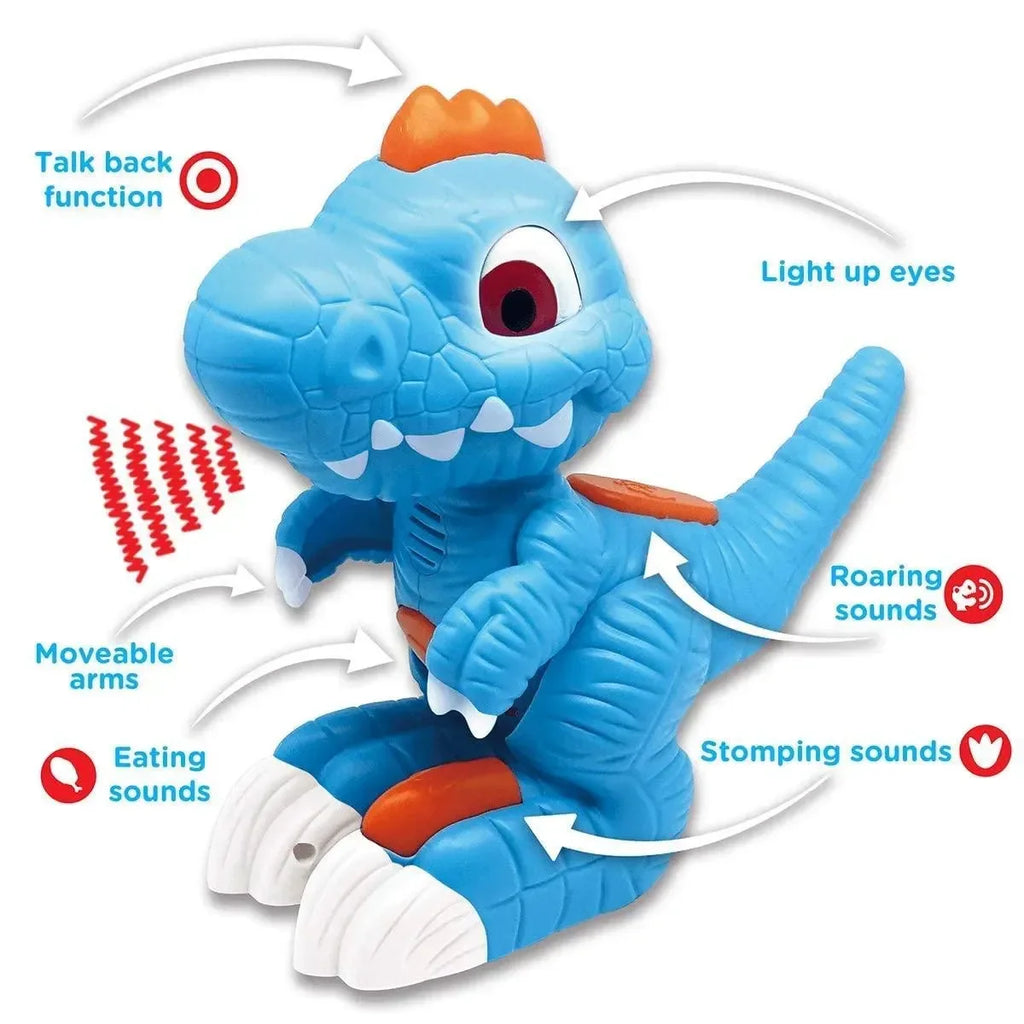 Dragon-I Toys Junior Megasaur Touch & Talk Dino, T-Rex | Interactive Sound Action Dinosaur Toy for Kids - Naivri