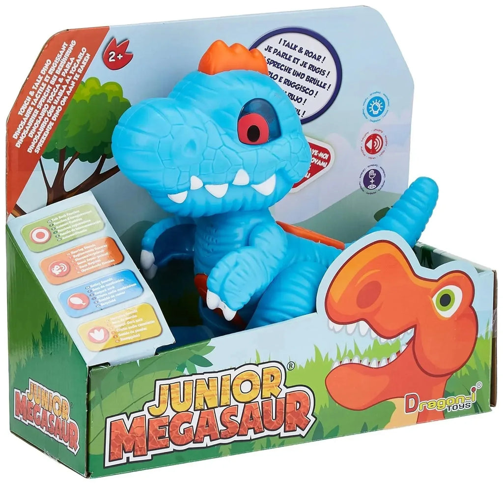 Dragon-I Toys Junior Megasaur Touch & Talk Dino, T-Rex | Interactive Sound Action Dinosaur Toy for Kids - Naivri
