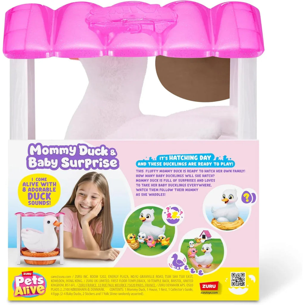 ZURU Pets Alive Mommy Duck Surprise Family – Hatching Babies & Waddling Play (3+ Years) - Naivri