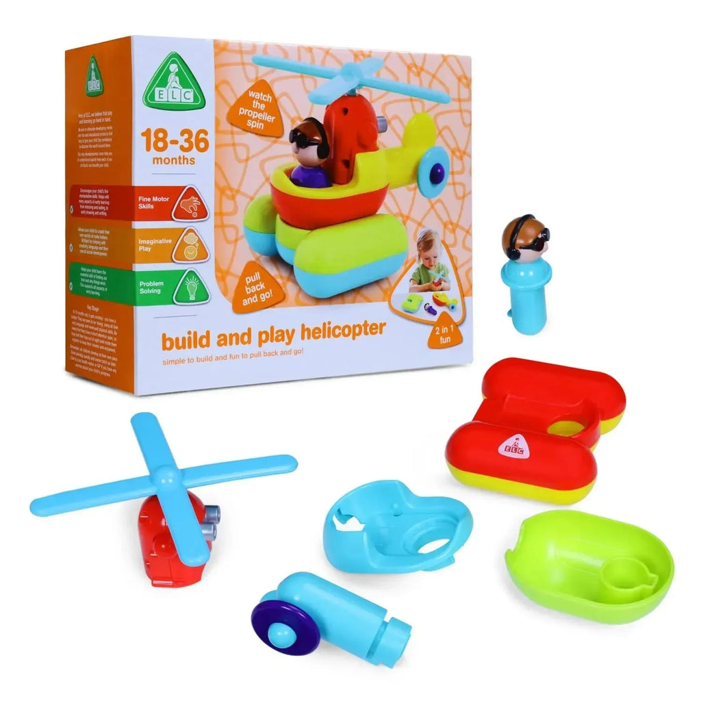 ELC Build and Play Helicopter – Construction Toy Set for Kids with Tool-Based Assembly, Motor Skill Development & Educational Play - Naivri