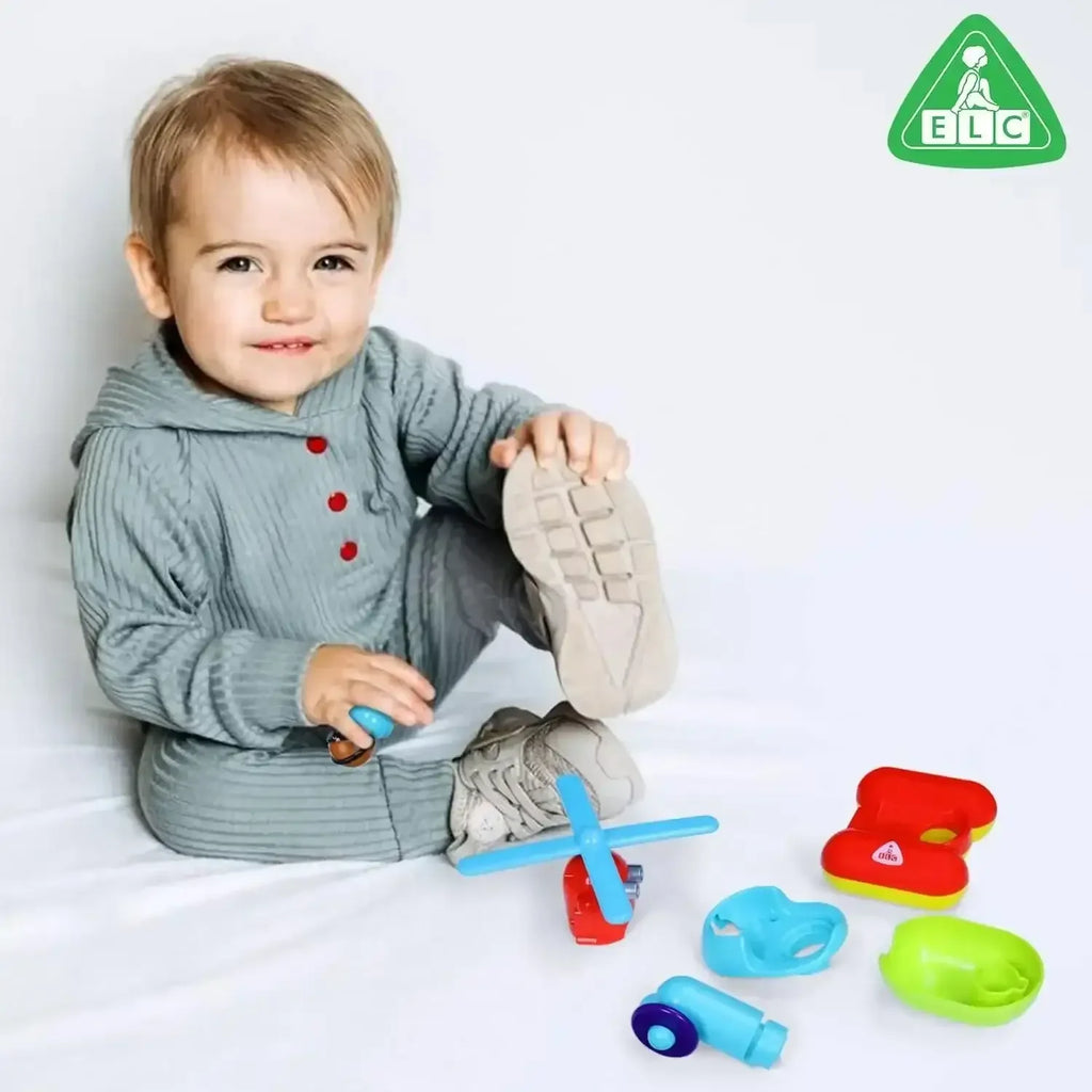 ELC Build and Play Helicopter – Construction Toy Set for Kids with Tool-Based Assembly, Motor Skill Development & Educational Play - Naivri