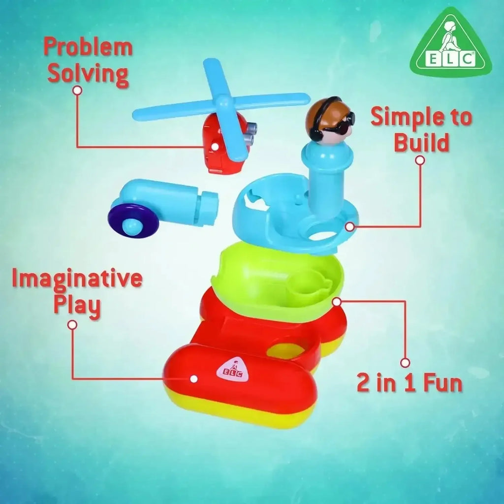 ELC Build and Play Helicopter – Construction Toy Set for Kids with Tool-Based Assembly, Motor Skill Development & Educational Play - Naivri