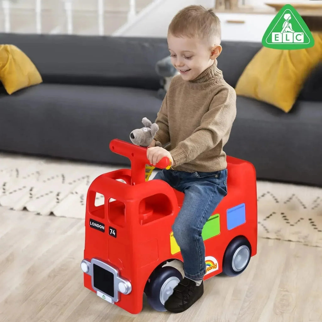 ELC Ride-On Bus – PVC Push Ride-On Toy for Toddlers with Steering and Durable Wheels - Naivri