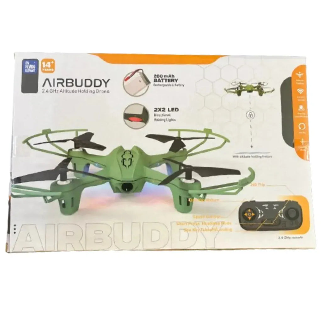 Electrobotic Air Buddy 2.4 GHZ Altitude Holding Drone Green - Naivri