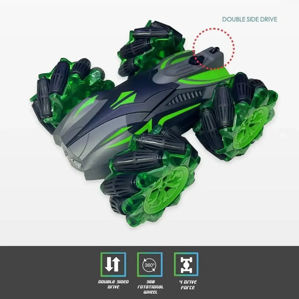 Electrobotic Blaze Drift 4WD Smoke Stunt Car – High-Speed Off-Road Racer for Kids 6+ (Green) - Naivri