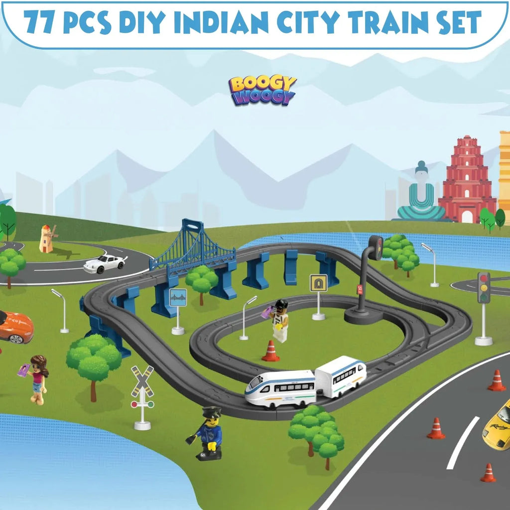 Electrobotic Boogy Woogy Bharat Express Train Set 77pcs - Naivri