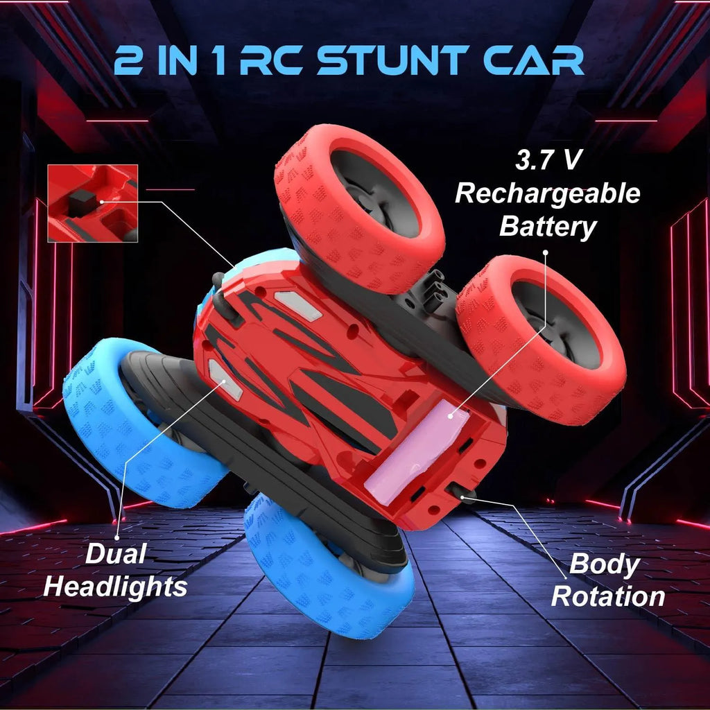 Electrobotic Electro Roadster 2 In 1 Stunt RC Car Blue - Naivri