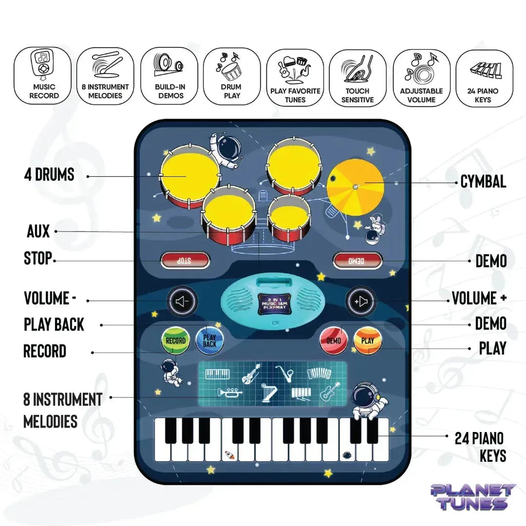 Electrobotic Melody Magic 2-in-1 Musical Playmat - Naivri