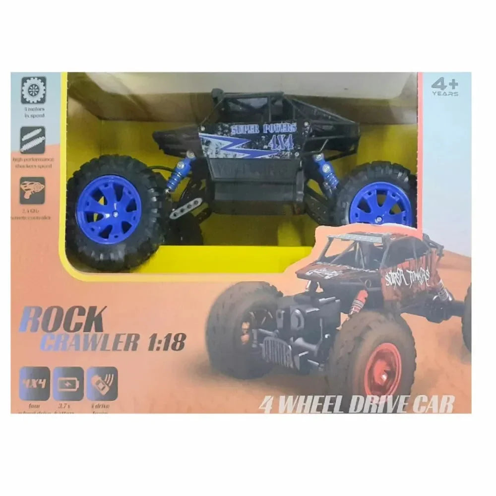 Electrobotic Rock Crawler 4WD Off-Road RC Car – High-Power Motors & Shock Absorbers (Age 4+) - Naivri
