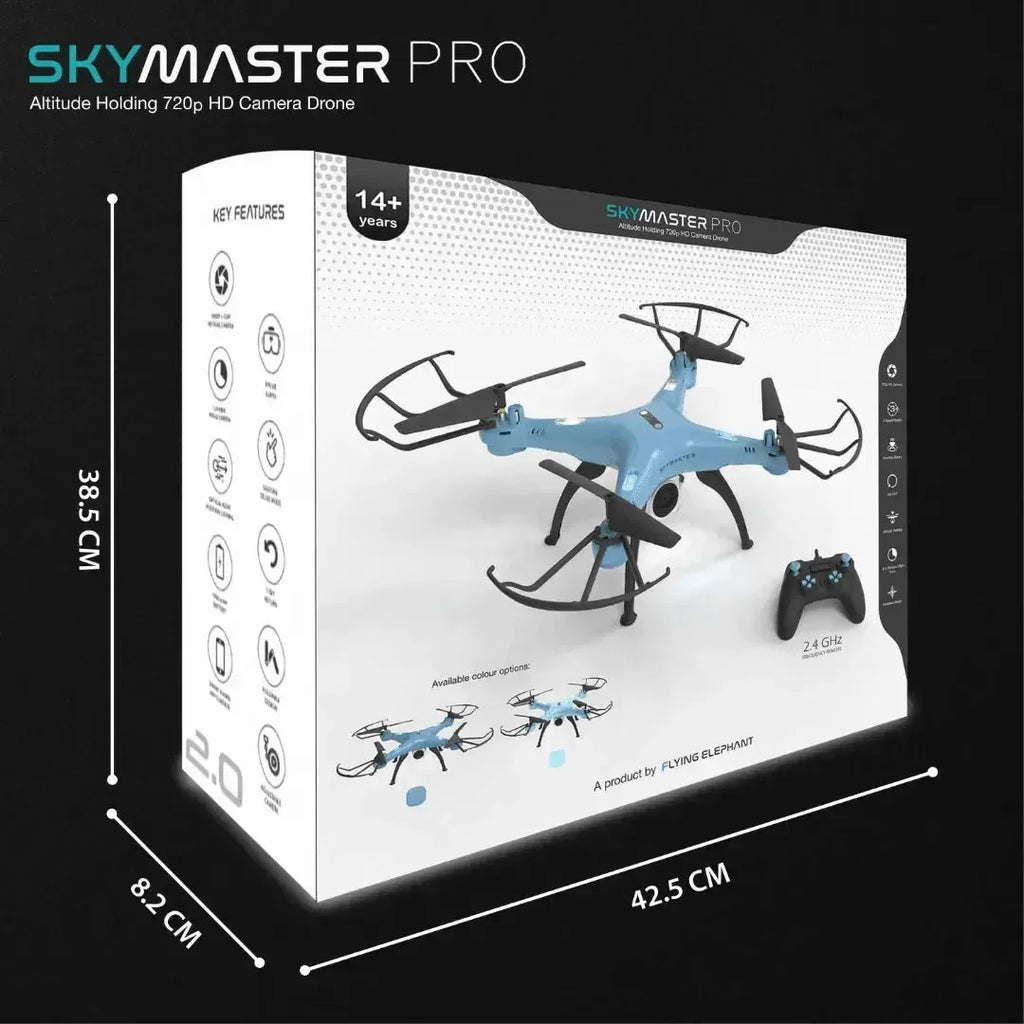 Electrobotic Sky Master Pro HD Drone – 720p Camera, App Control & 360° Stunts (Age 14+) - Naivri