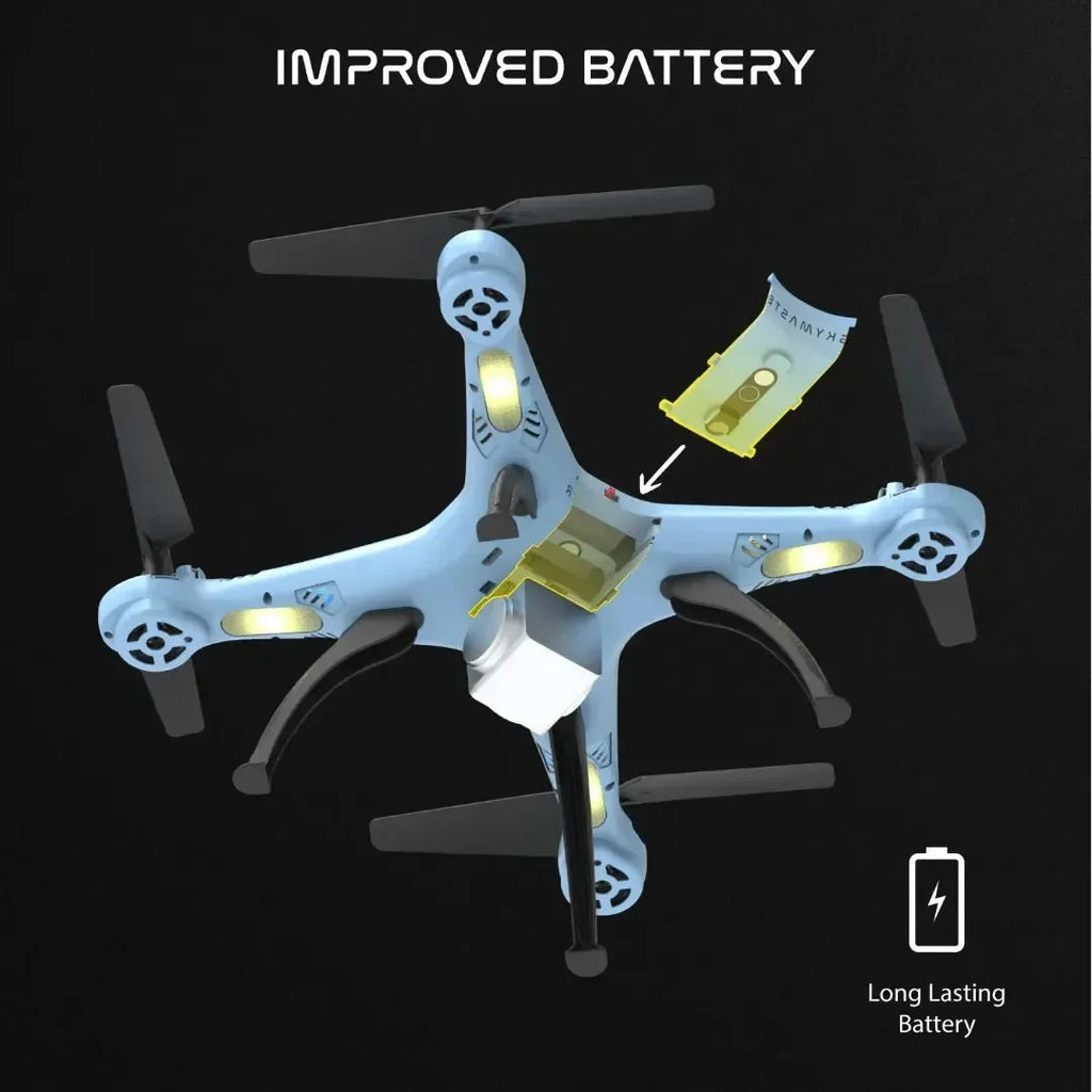 Electrobotic Sky Master Pro HD Drone – 720p Camera, App Control & 360° Stunts (Age 14+) - Naivri