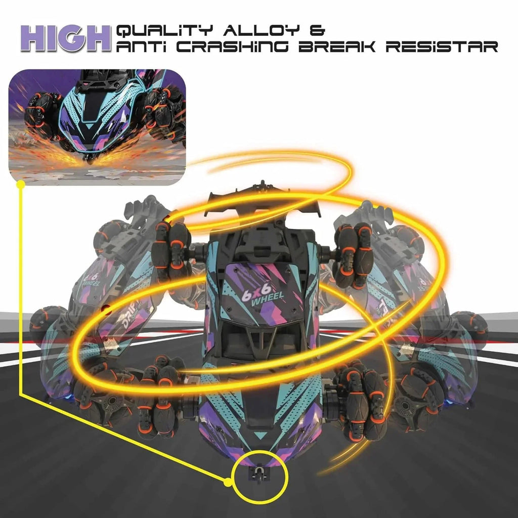 Electrobotic Sobo Drifter 6WD RC Stunt Car – 360° Flips, Water Spray & Lights (Age 8+) - Naivri