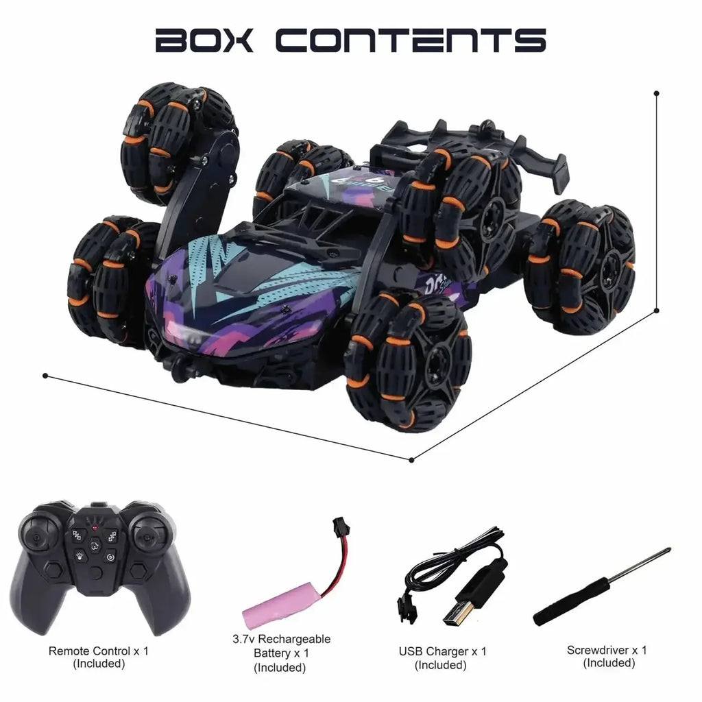 Electrobotic Sobo Drifter 6WD RC Stunt Car – 360° Flips, Water Spray & Lights (Age 8+) - Naivri
