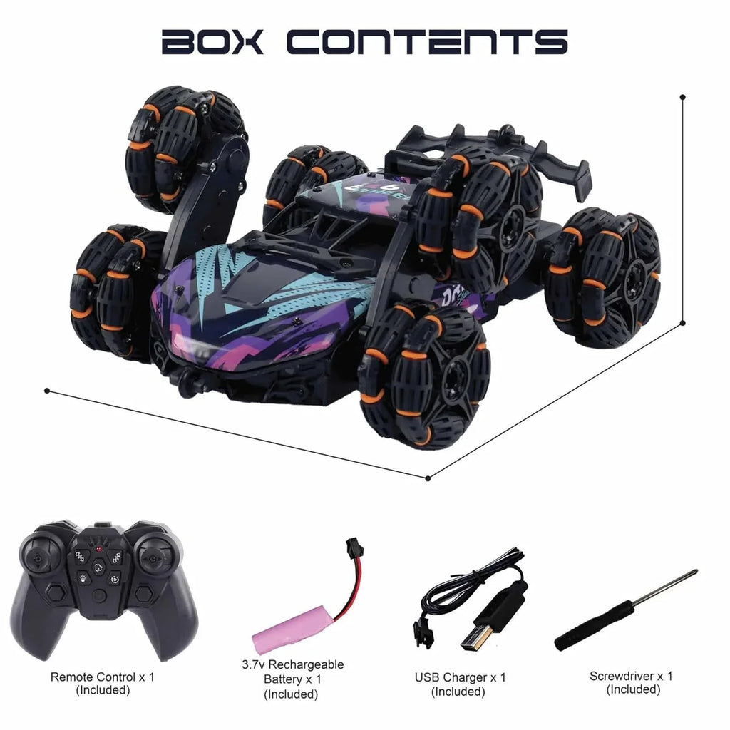 Electrobotic Sobo Drifter 6WD RC Stunt Car – 360° Flips, Water Spray & Lights (Age 8+) - Naivri