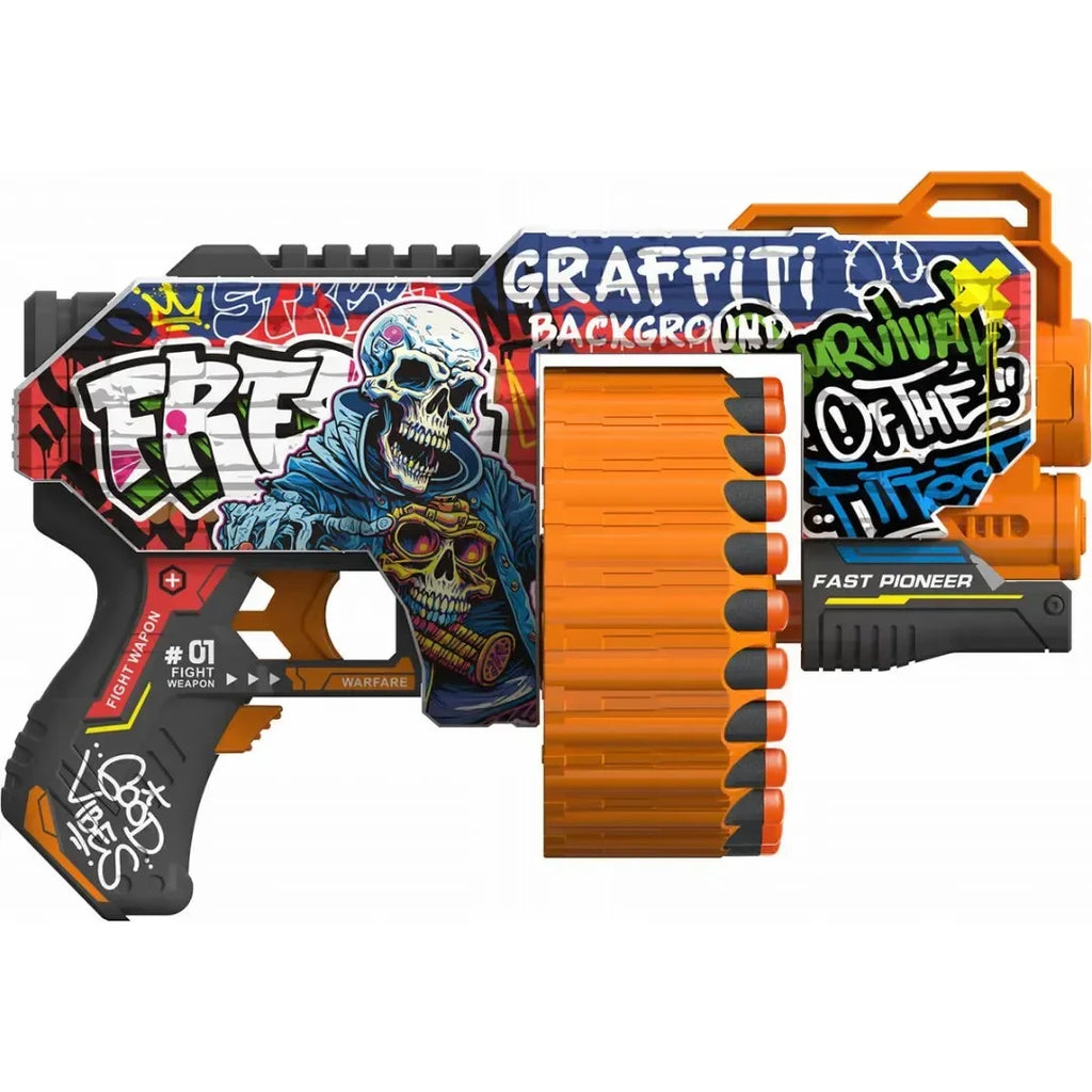 Fire Force Electric Graffiti Foam Blaster – High-Speed Auto Launch Gun for Kids 8+ - Naivri