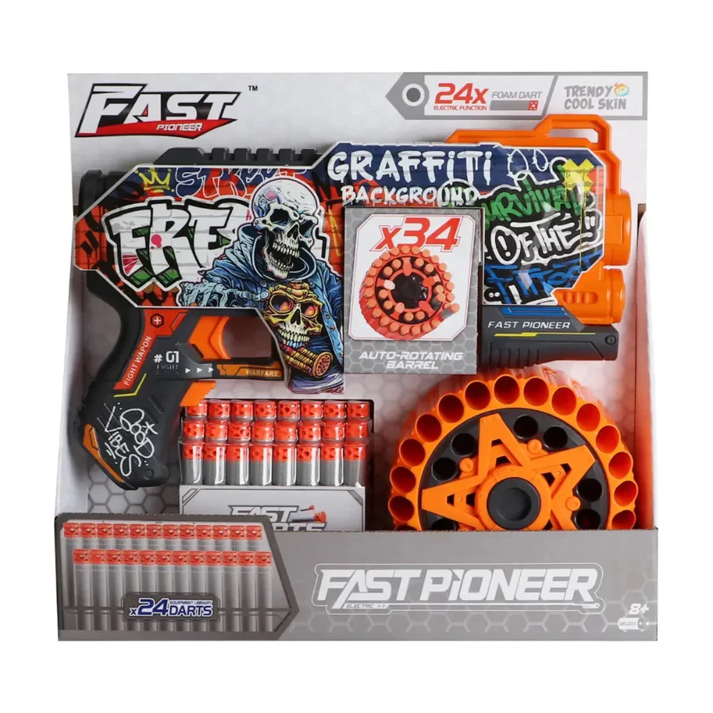 Fire Force Electric Graffiti Foam Blaster – High-Speed Auto Launch Gun for Kids 8+ - Naivri
