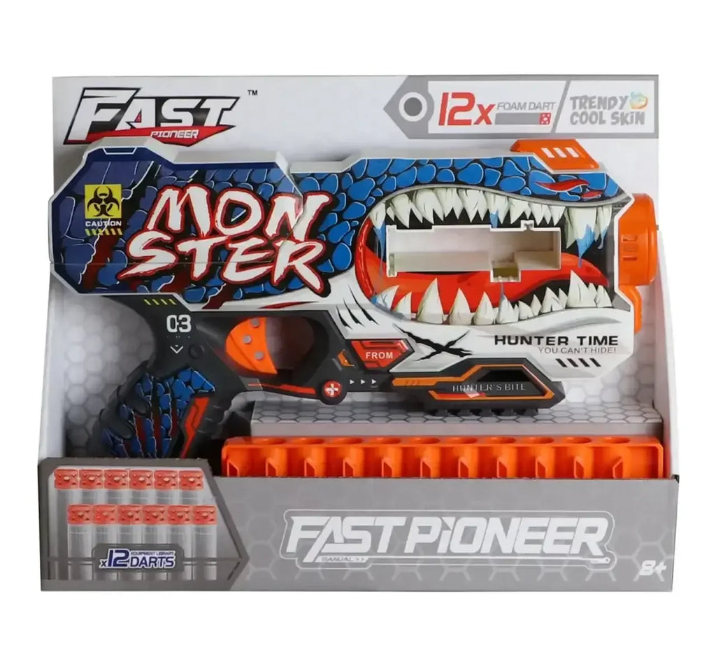 Fire Force Monster Soft Dart Launcher – Safe Foam Blaster for Kids 8+ - Naivri