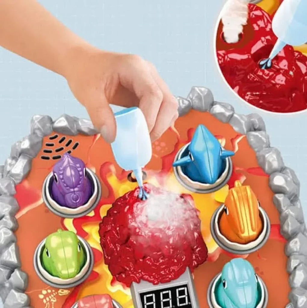 Five Star Dinosaur Battle Game Toy with Volcano Spray | Interactive Dino Pounding Toy with Hammers, Dinosaur Cards & Realistic Volcano | Motor Skill Development Game for Kids Age 5+ - Naivri