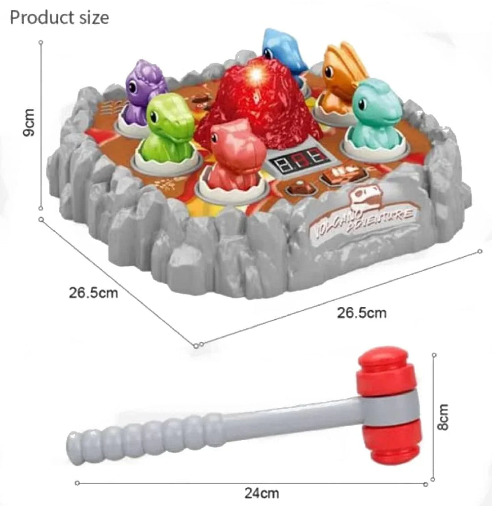 Five Star Dinosaur Battle Game Toy with Volcano Spray | Interactive Dino Pounding Toy with Hammers, Dinosaur Cards & Realistic Volcano | Motor Skill Development Game for Kids Age 5+ - Naivri