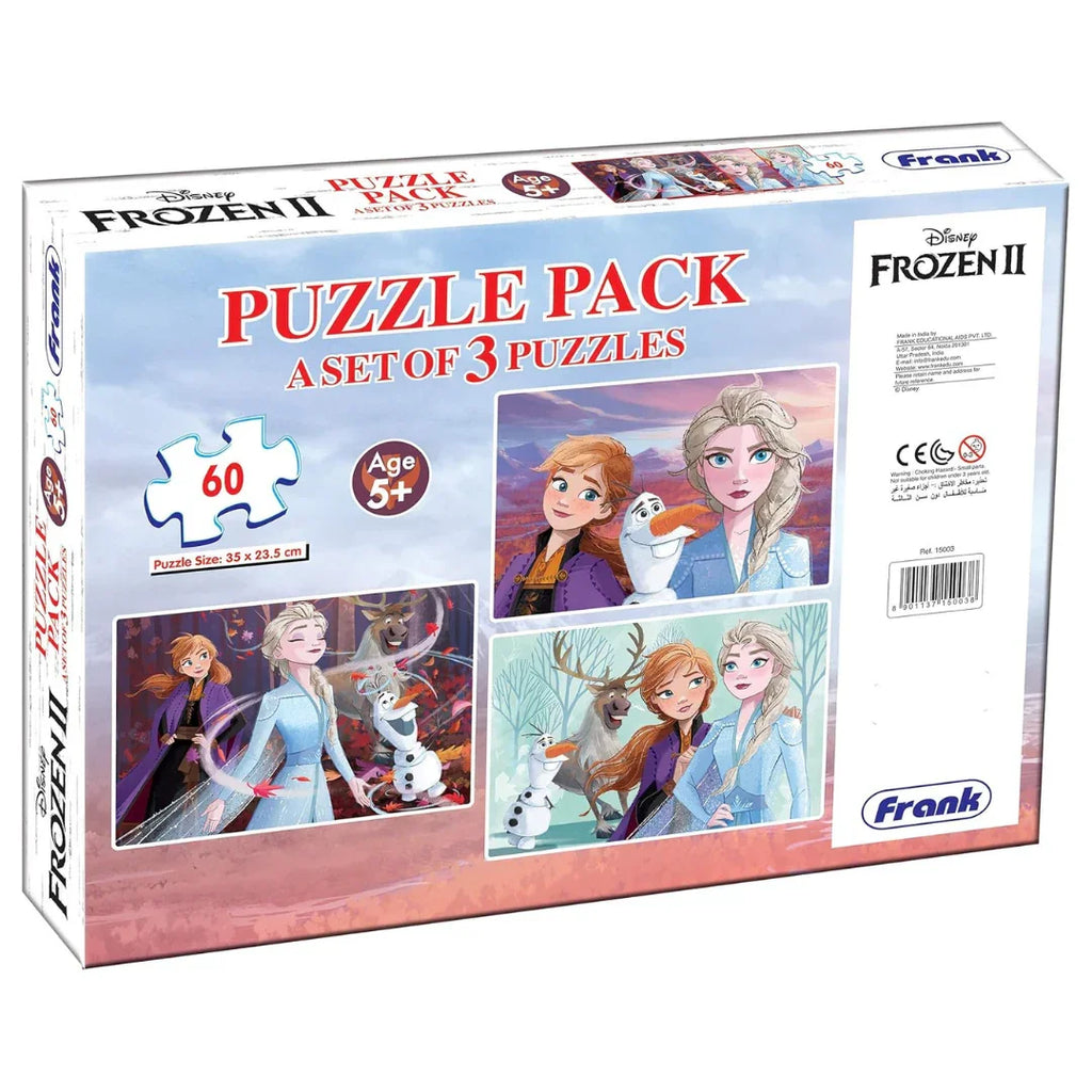 Frank 3 in 1 Disney Frozen II Jigsaw Puzzle for Kids 5+ Years - Naivri
