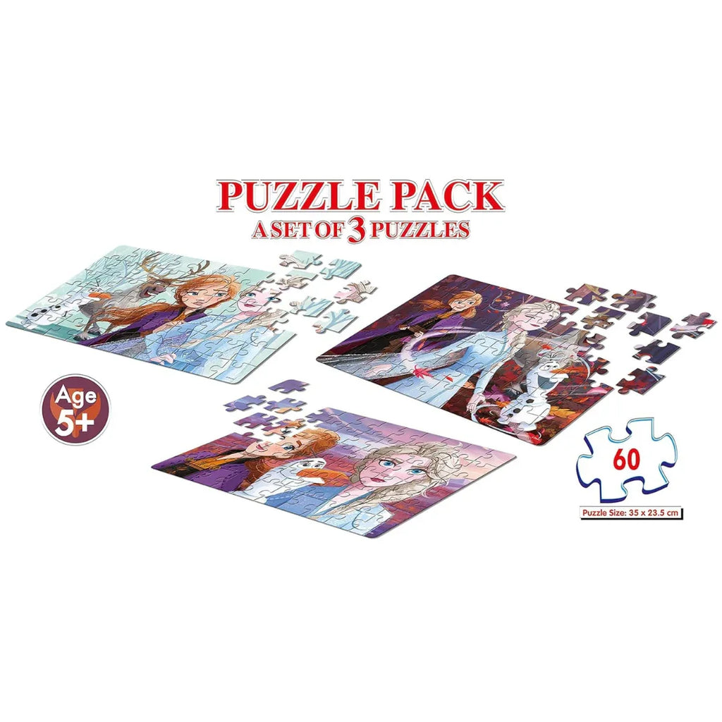 Frank 3 in 1 Disney Frozen II Jigsaw Puzzle for Kids 5+ Years - Naivri