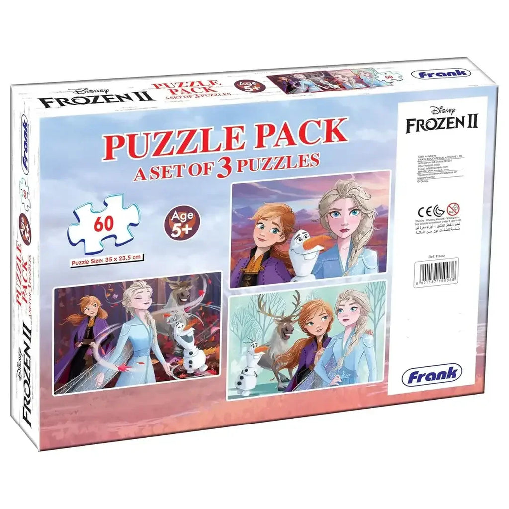 Frank 3 in 1 Disney Frozen II Jigsaw Puzzle for Kids 5+ Years - Naivri