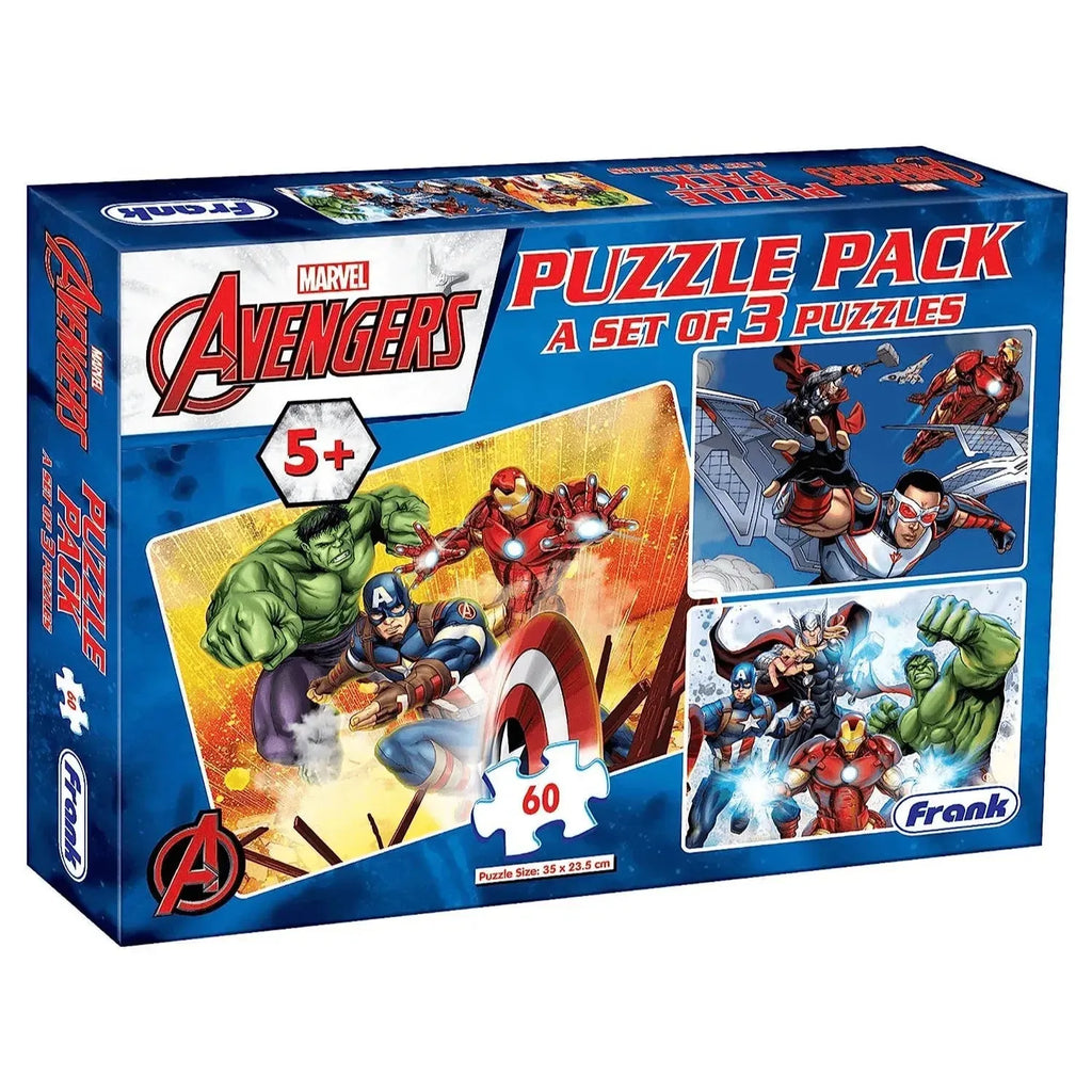 Frank Avengers 3 in 1 Puzzle 60 Pcs - Naivri