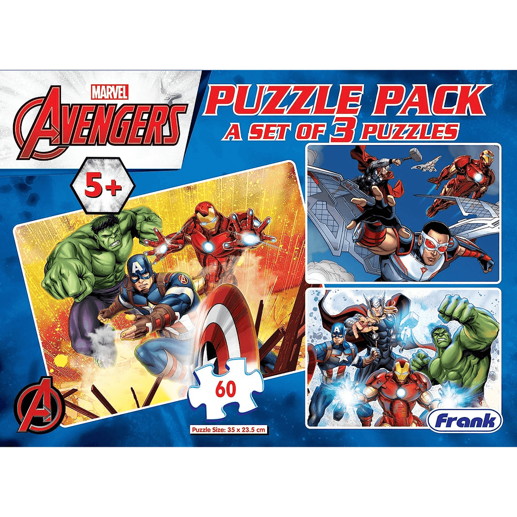 Frank Avengers 3 in 1 Puzzle 60 Pcs - Naivri