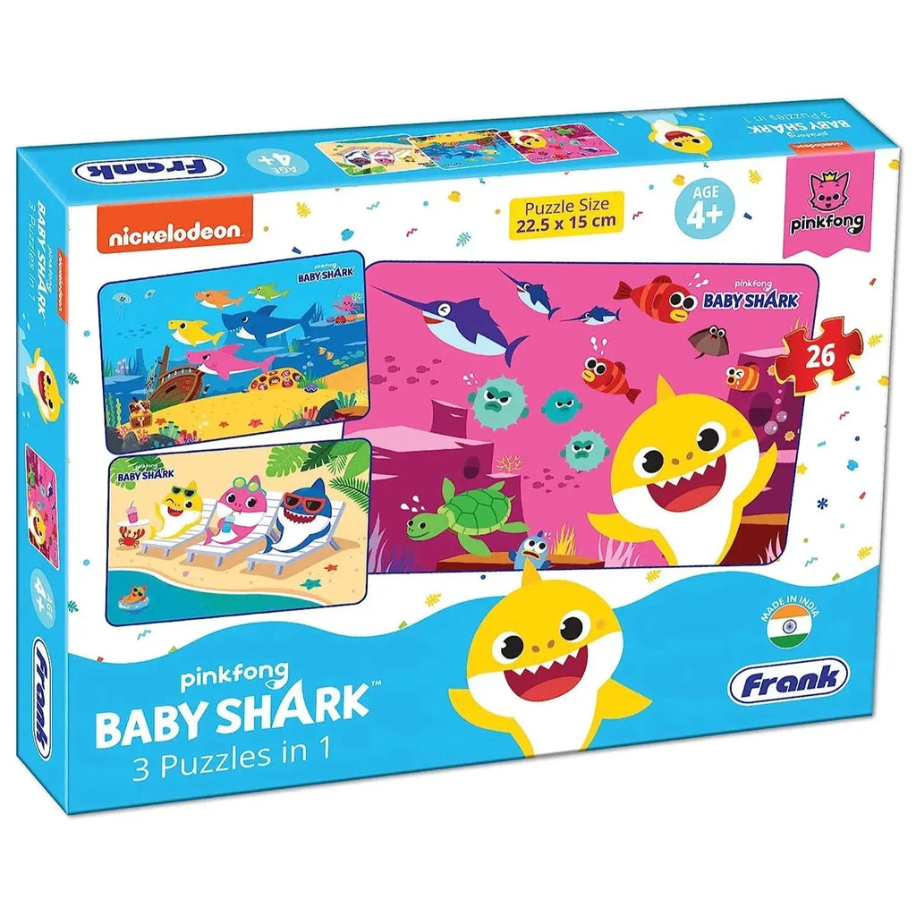 Frank Baby Shark 3 in 1 Puzzle 26 Pcs - Naivri