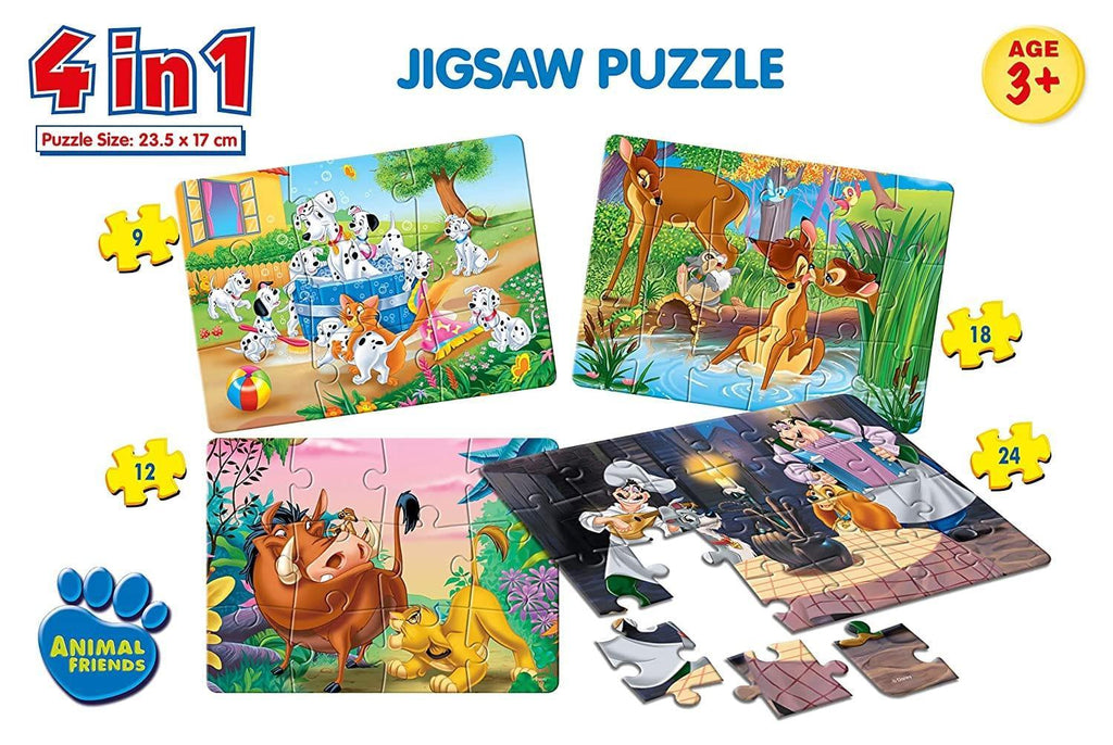 Frank Disney Animal Friends 4 in 1 Puzzle - Naivri
