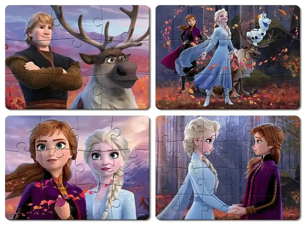 Frank Disney Frozen II Set of 4 Jigsaw Puzzles for Kids 3+ | Educational Brain Booster Puzzles for Focus & Memory - Naivri