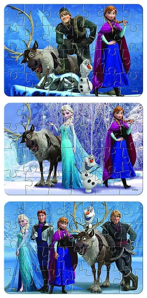 Frank Disney Frozen Jigsaw Puzzle Set of 4 – Educational & Fun Brain Booster Game for Kids 3+ Years | Focus, Memory & Cognitive Skill Enhancer - Naivri