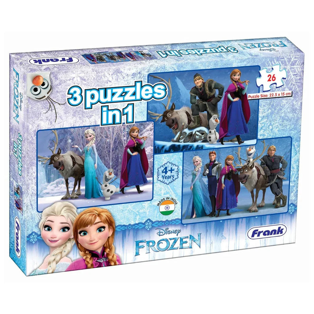 Frank Disney Frozen Jigsaw Puzzles – A Set of 3 Puzzles for Kids 4 Years & Above - Naivri