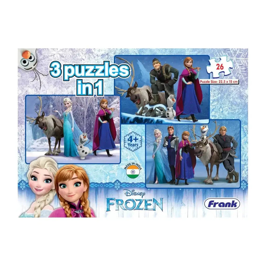 Frank Disney Frozen Jigsaw Puzzles – A Set of 3 Puzzles for Kids 4 Years & Above - Naivri