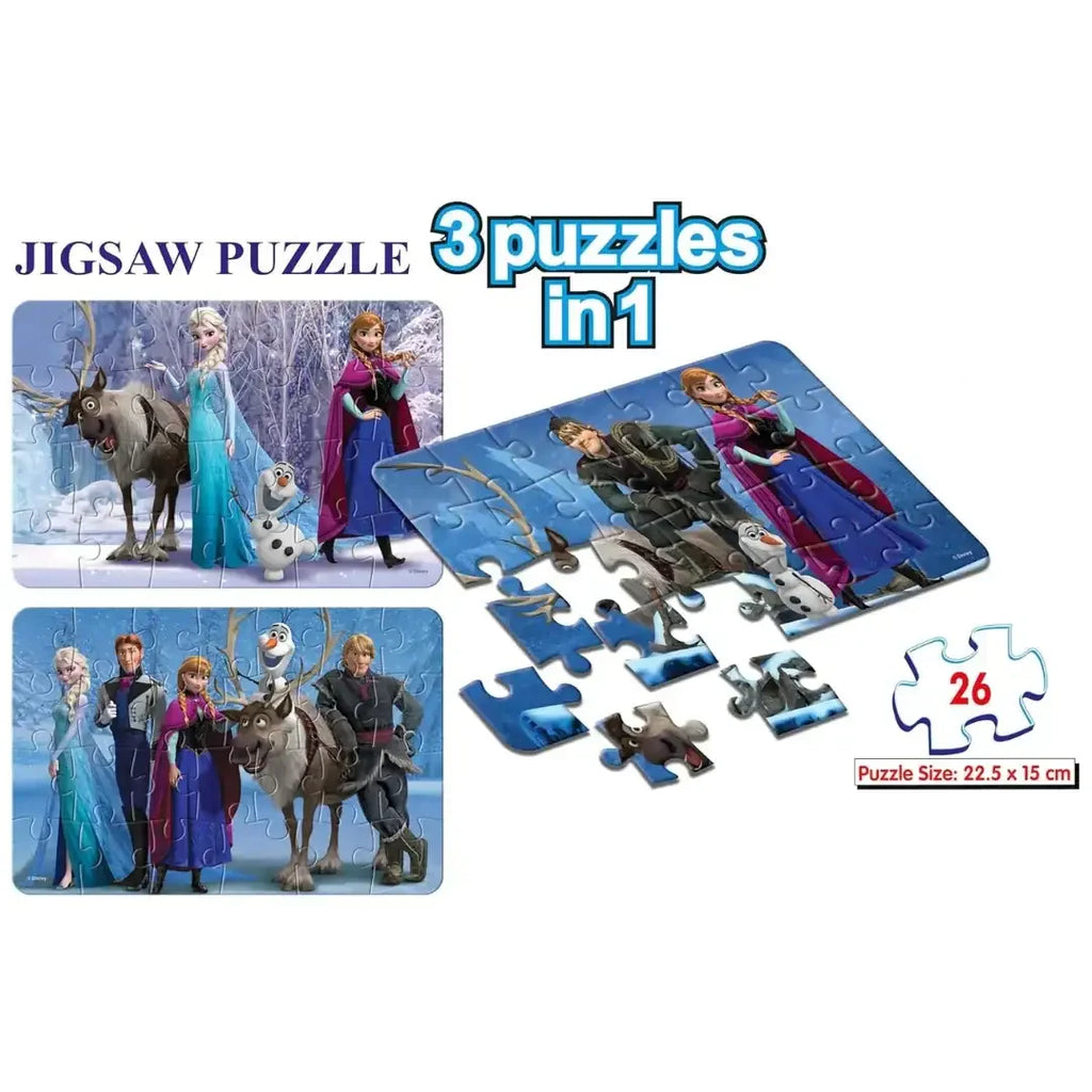 Frank Disney Frozen Jigsaw Puzzles – A Set of 3 Puzzles for Kids 4 Years & Above - Naivri