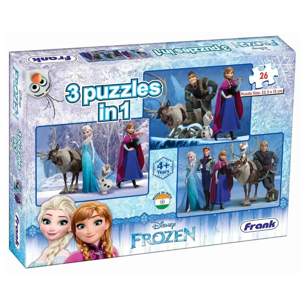 Frank Disney Frozen Jigsaw Puzzles – A Set of 3 Puzzles for Kids 4 Years & Above - Naivri