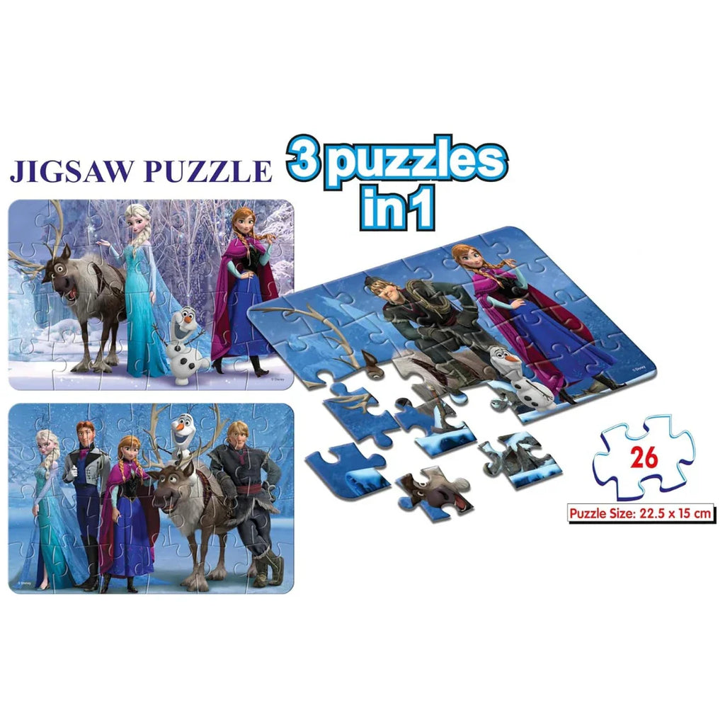 Frank Disney Frozen Jigsaw Puzzles – A Set of 3 Puzzles for Kids 4 Years & Above - Naivri