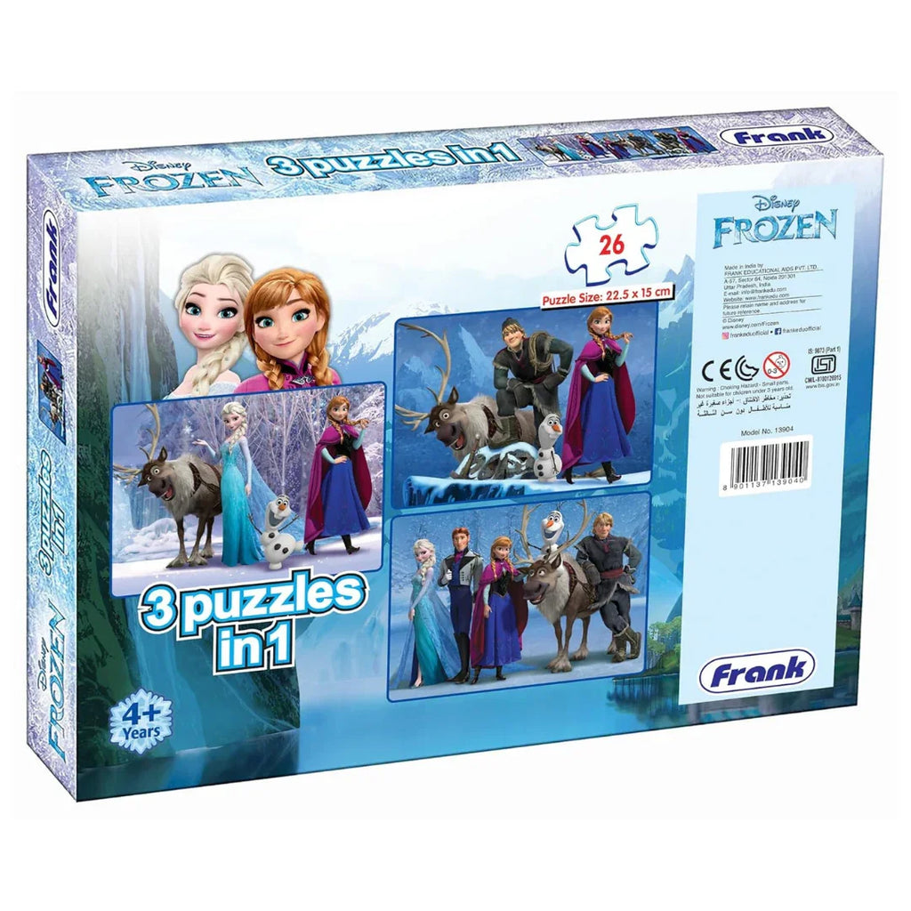 Frank Disney Frozen Jigsaw Puzzles – A Set of 3 Puzzles for Kids 4 Years & Above - Naivri